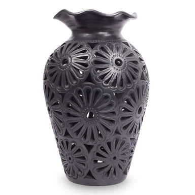 Novica Floral Ruffles Decorative Ceramic Vase - By Novica