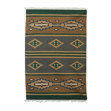 Novica Forest Harmony Wool Dhurrie Rug (4x6) - By Novica