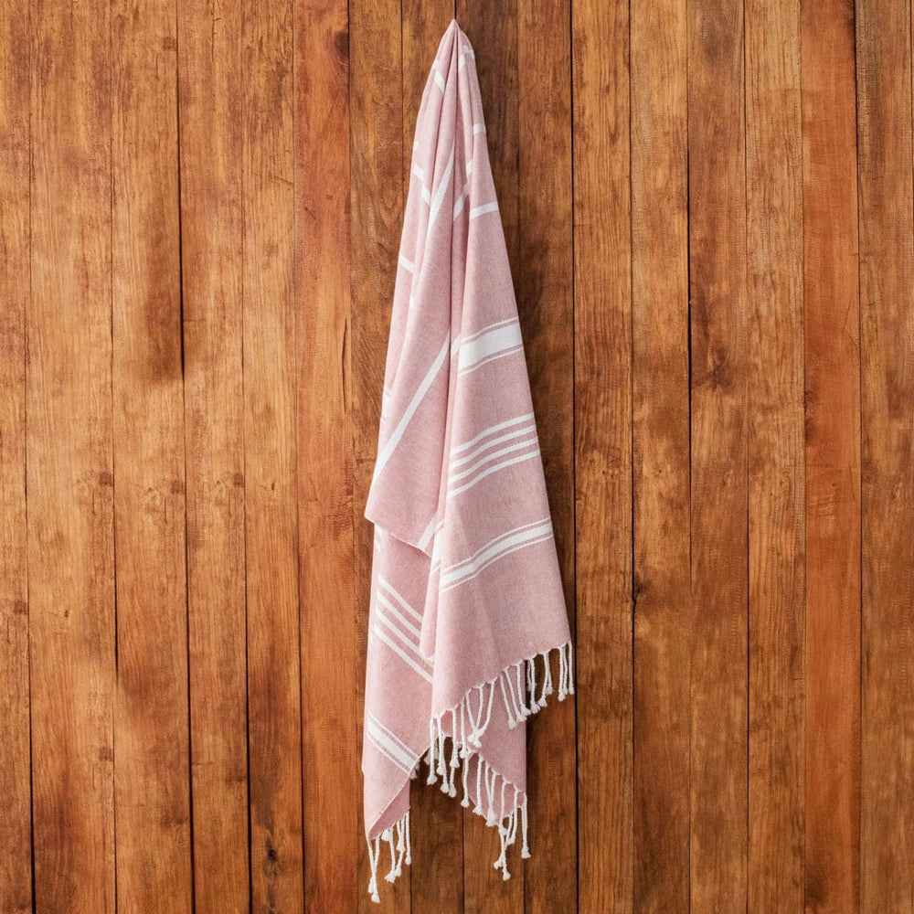 Novica Fresh Relaxation In Carnation Cotton Beach Towel - By Novica