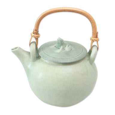 Novica Frog Song Ceramic Teapot - By Novica