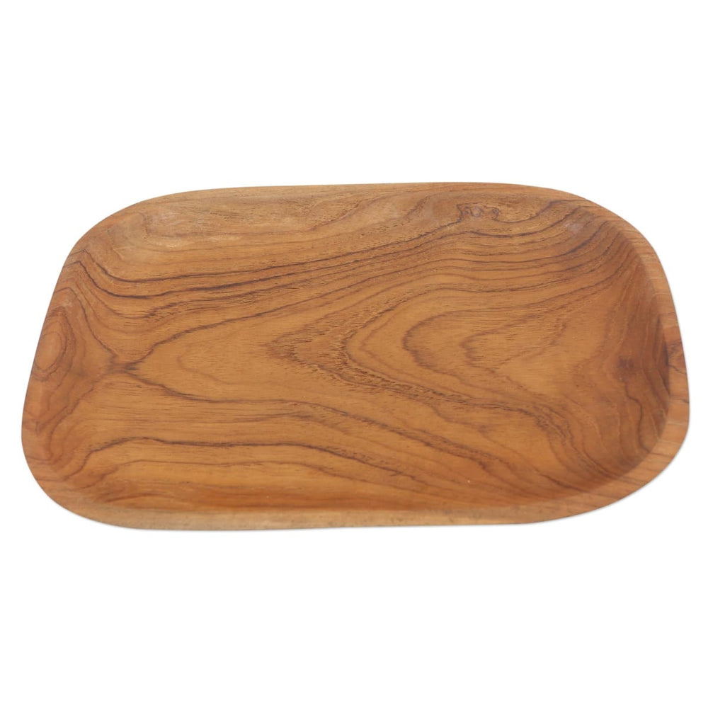 Novica From Me To You Teak Wood Platter - By Novica