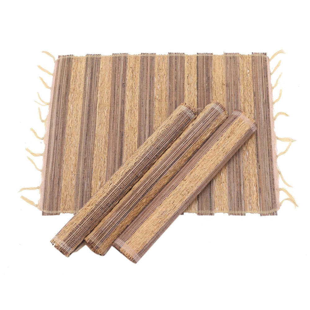 Novica Grass Stalks Natural Fiber And Cotton Placemats (set Of 4) - By Novica