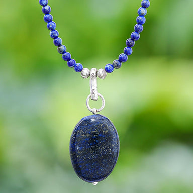 Novica Handmade Blue Lady Lapis Lazuli Pendant Necklace - By Novica