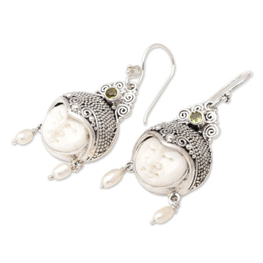 Novica Handmade Day Dreamers Pearl And Peridot Dangle Earrings - By Novica