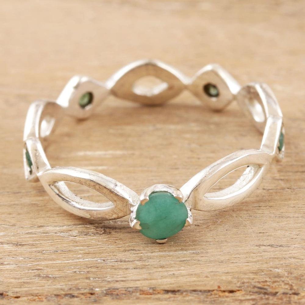 Novica Handmade Emerald Princess Band Ring - By Novica