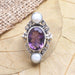 Novica Handmade Frangipani Queen Cultured Pearl And Amethyst Ring - By Novica
