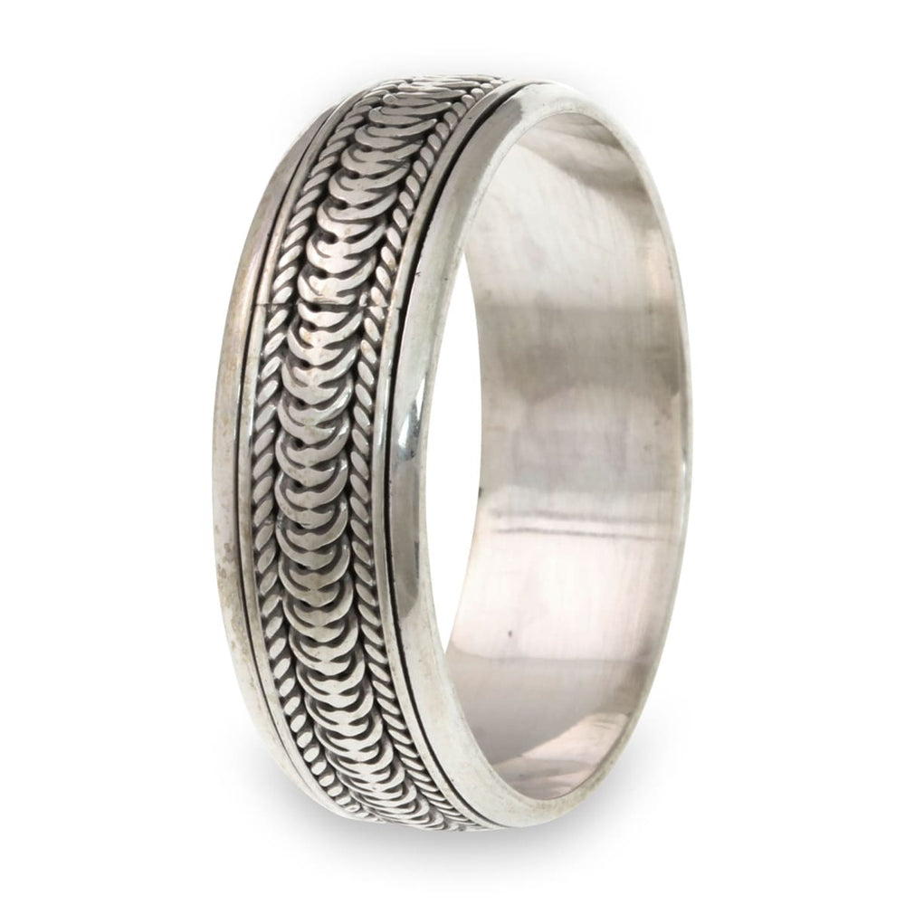 Novica Handmade Infinity Path Sterling Silver Meditation Spinner Ring - By Novica