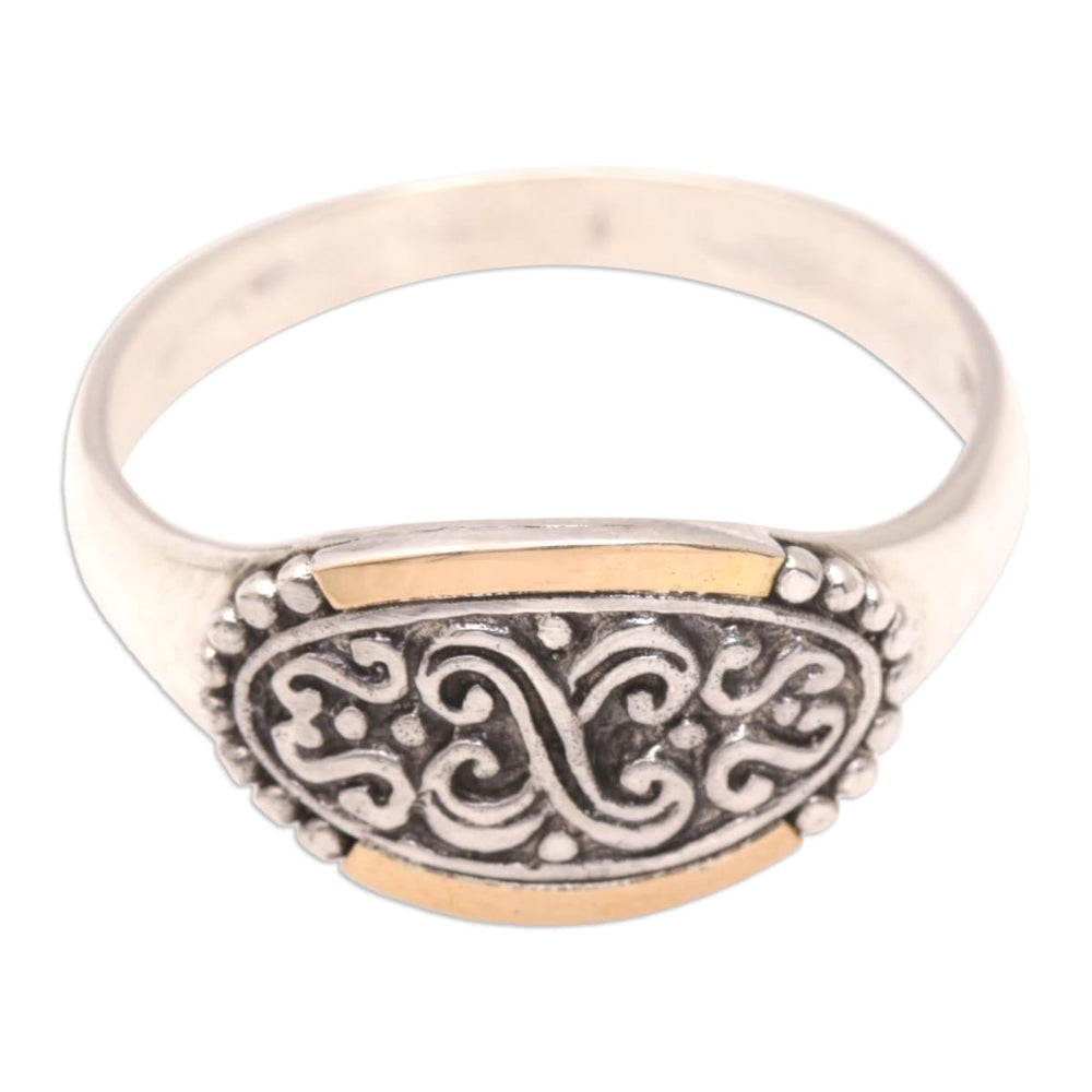 Novica Handmade Noble Tradition Gold-accented Cocktail Ring - By Novica