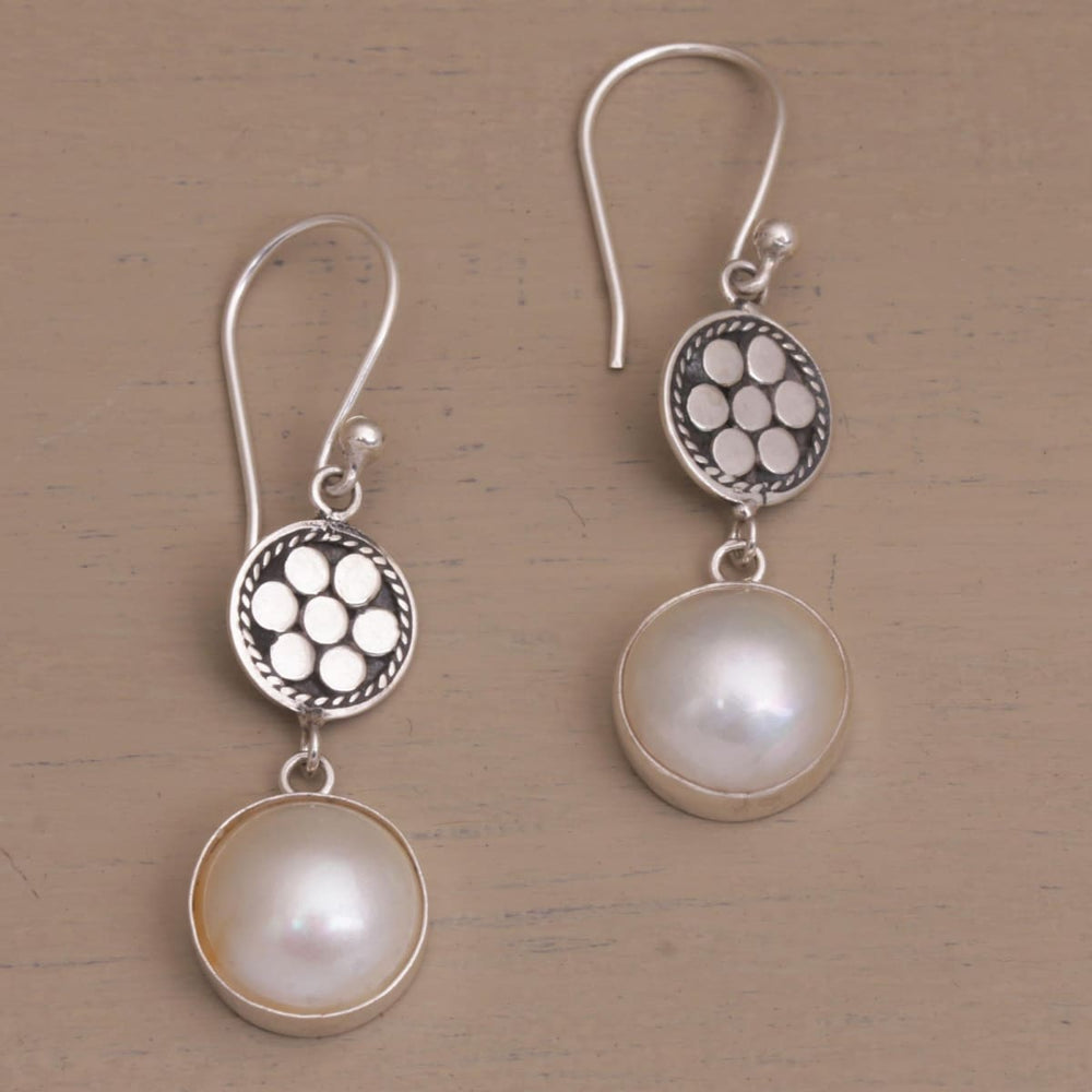 Novica Handmade Over The Moon Cultured Mabe Pearl Dangle Earrings - By Novica