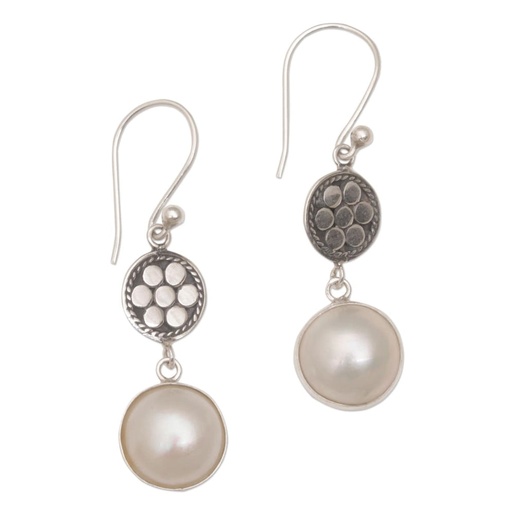 Novica Handmade Over The Moon Cultured Mabe Pearl Dangle Earrings - By Novica