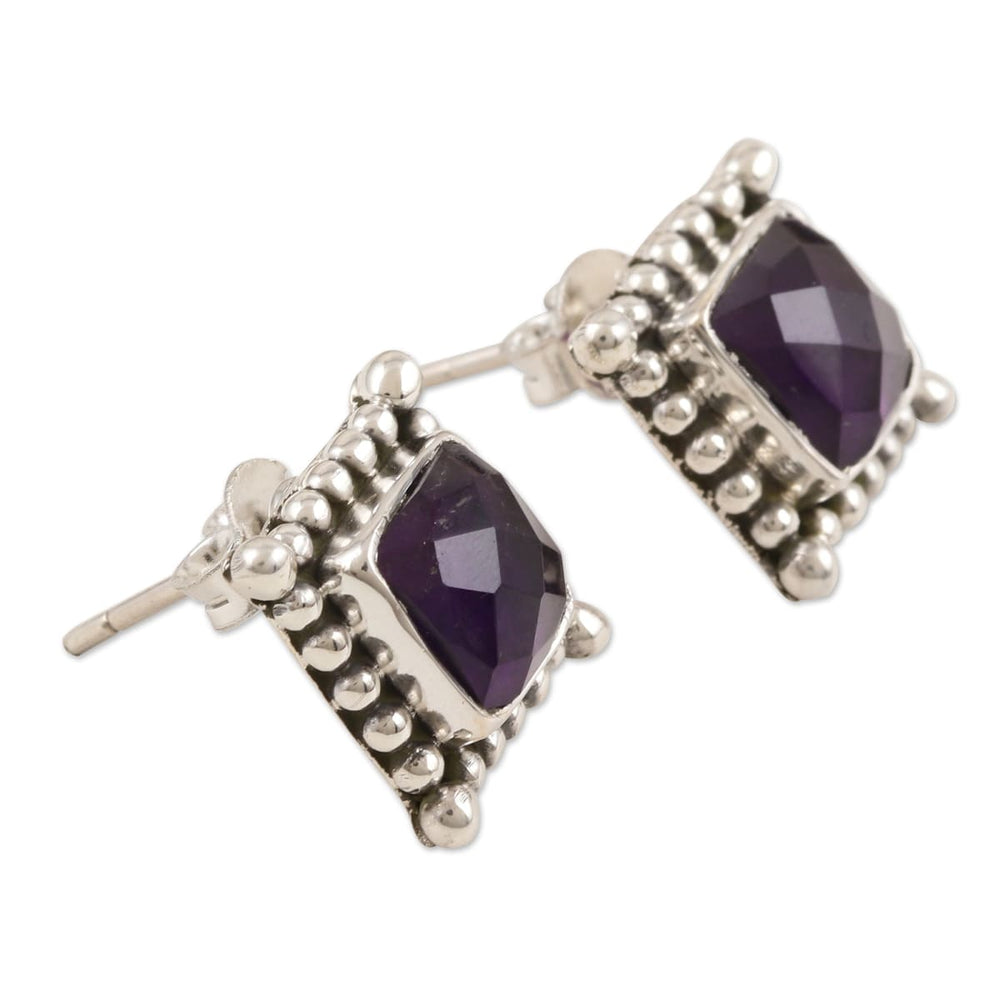 Novica Handmade Picture Perfect In Purple Amethyst Stud Earrings - By Novica