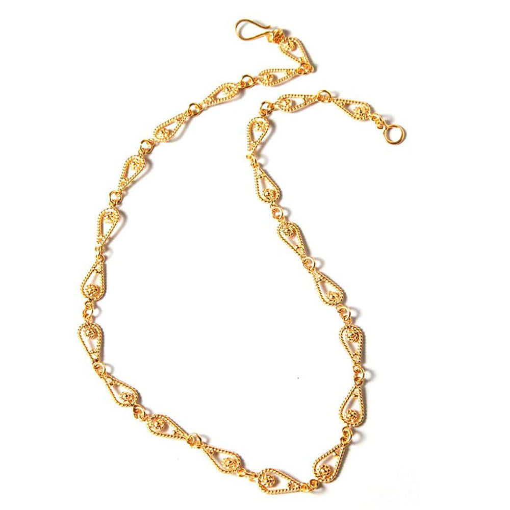 Novica Handmade Spiral Teardrops Gold Plated Chain Necklace - By Novica