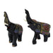 Novica Happy Elephants Lacquered Wood Figurines (pair) - By Novica