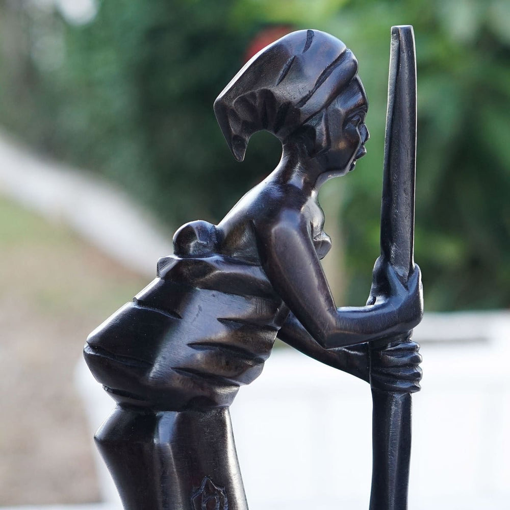 Novica Hardworking Mother i Ebony Wood Sculpture - By Novica