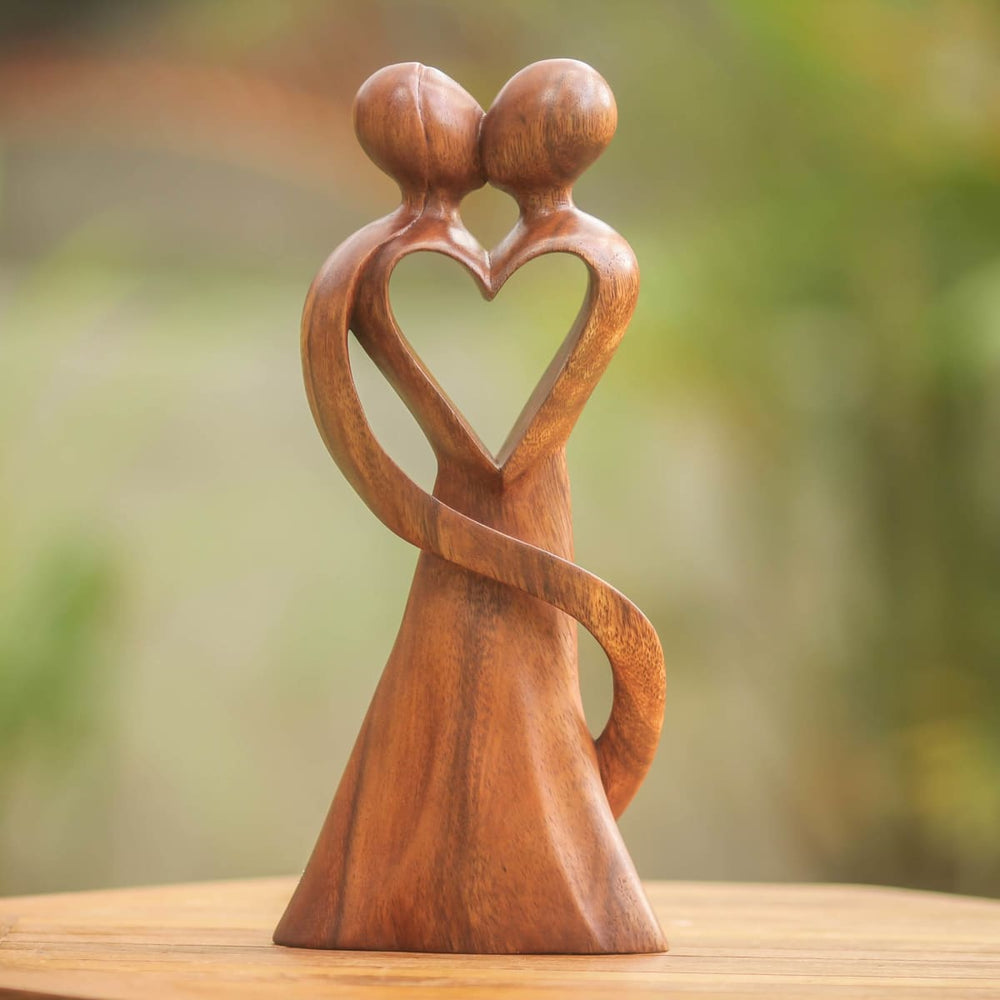 Novica My Heart And Yours Wood Statuette - By Novica