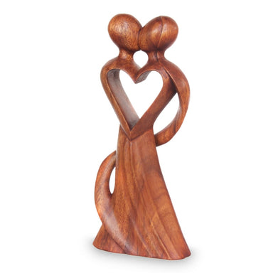 Novica My Heart And Yours Wood Statuette - By Novica