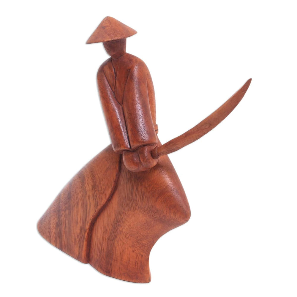 Novica Indonesian Samurai Wood Sculpture - By Novica