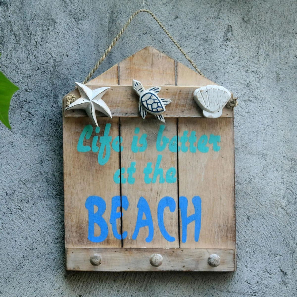 Novica Life Is Better At The Beach Wood Coat Rack - By Novica