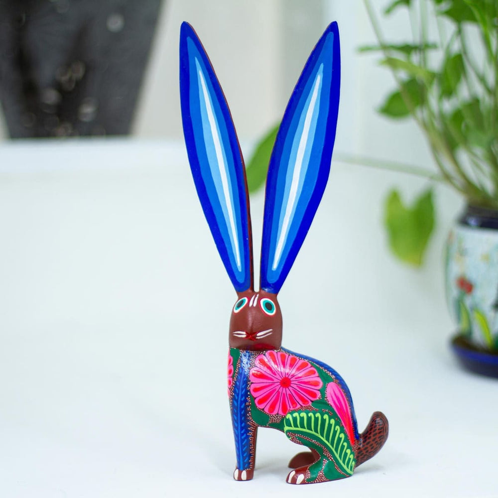 Novica Long-eared Rabbit Wood Alebrije Sculpture - By Novica
