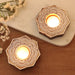 Novica Lotus Mandala Wood Tealight Candle Holders (pair) - By Novica