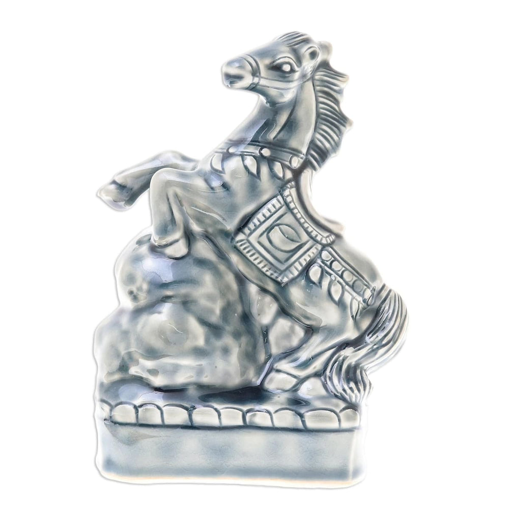 Novica Lucky Horse Ceramic Sculpture - By Novica