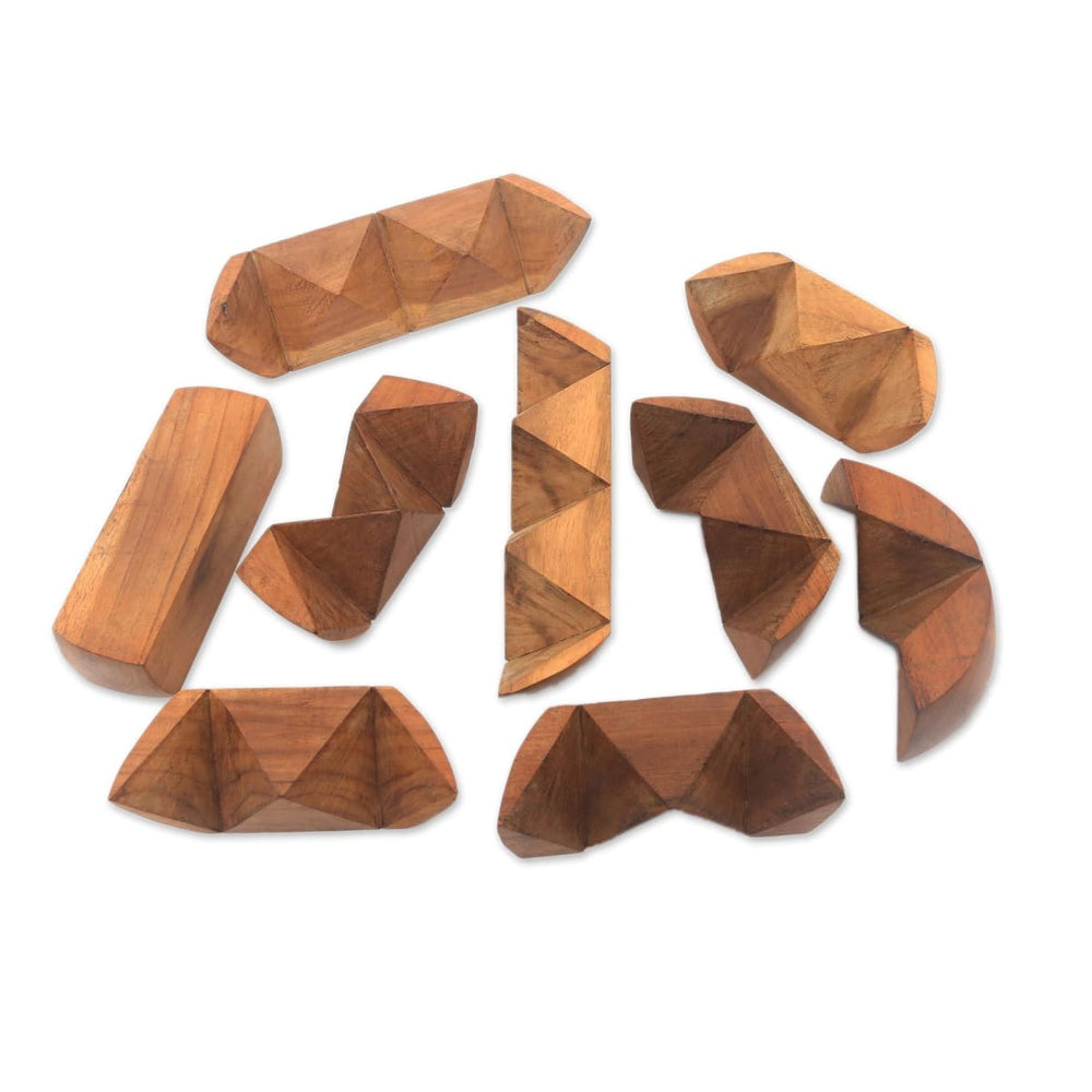 Novica Magical Illusion Teak Wood Puzzle - By Novica