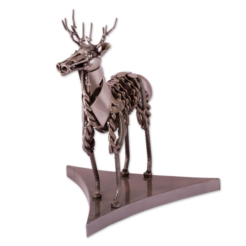 Novica Mechanical Deer Recycled Auto Part Sculpture - By Novica