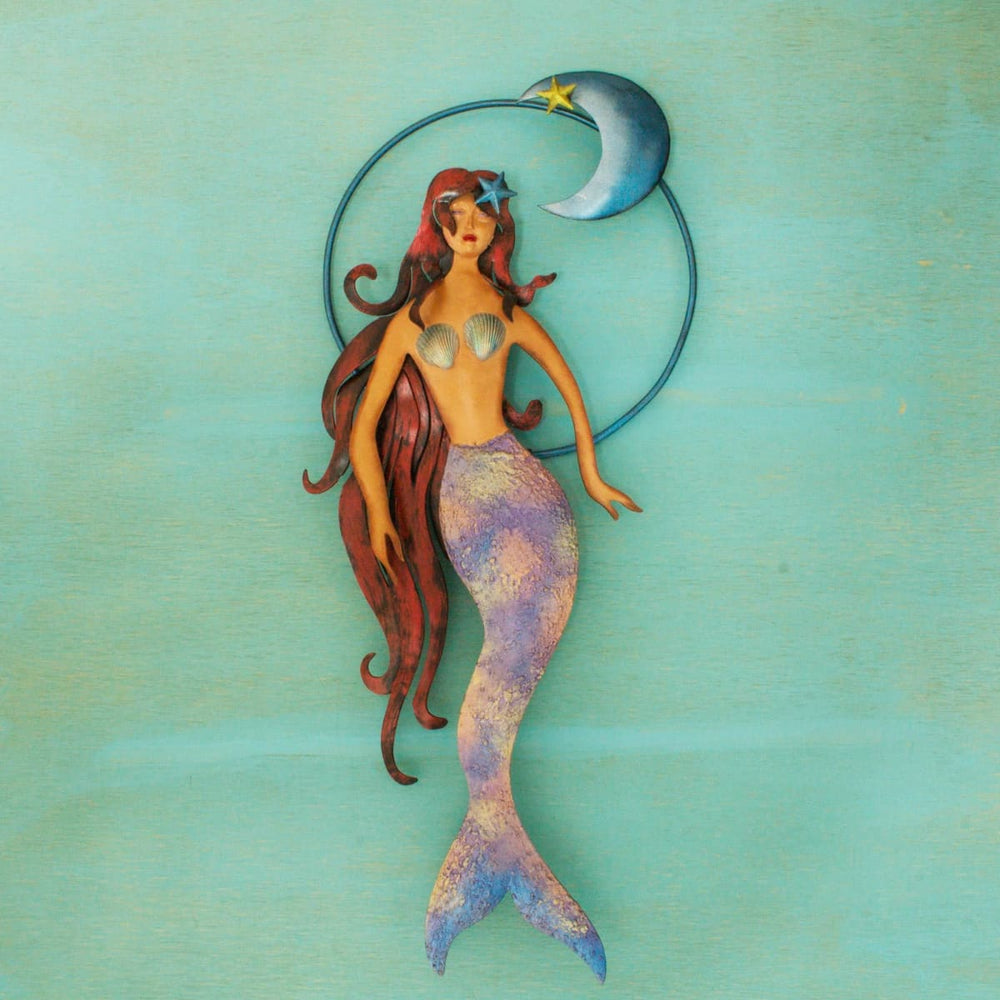 Novica Mermaid Moon Iron Wall Sculpture - By Novica