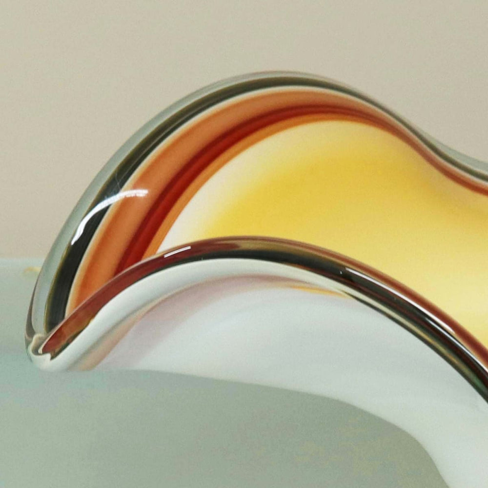 Novica Milky Amber Wave Handblown Art Glass Centerpiece - By Novica