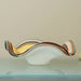 Novica Milky Amber Wave Handblown Art Glass Centerpiece - By Novica