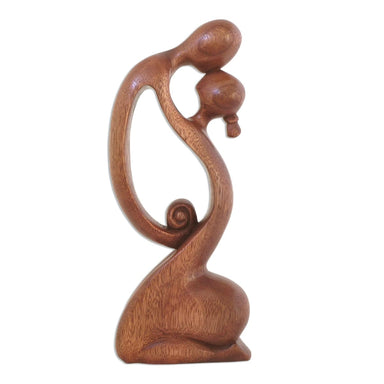 Novica a Mothers Kiss Wood Sculpture - By Novica