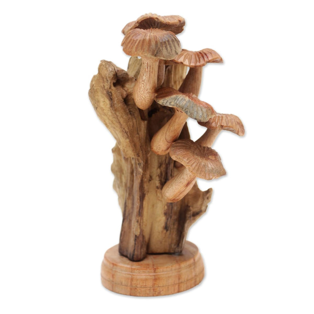 Novica Mushroom Path Wood Sculpture - By Novica