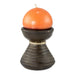 Novica Natural Light In Orange Ceramic Candleholder With Candle - By Novica