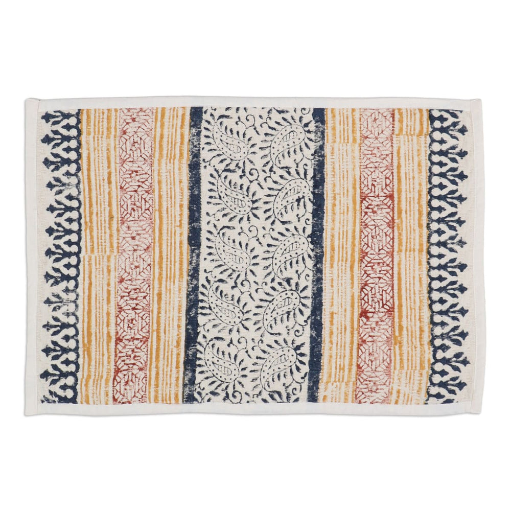 Novica Paisley Gala Cotton Table Runner And Placemats (set Of 5) - By Novica