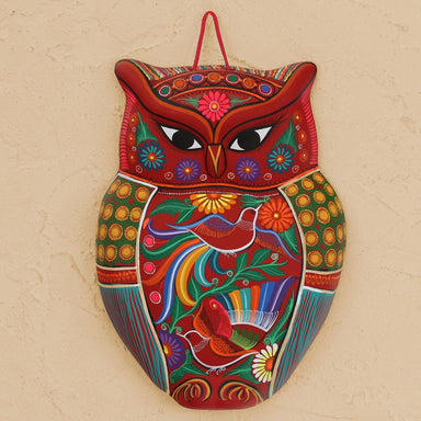 Novica Passionate Owl Ceramic Wall Sculpture - By Novica