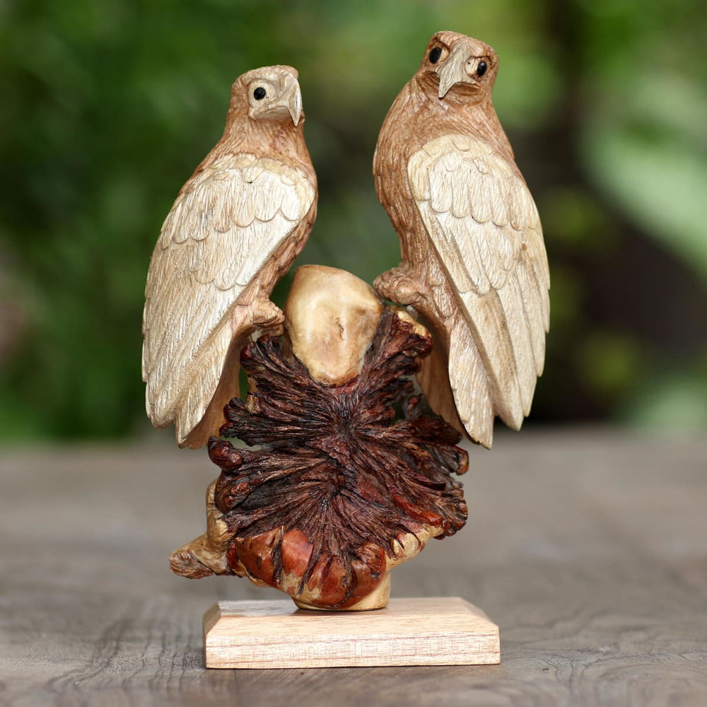 Novica Patient Eagles Wood Statuette - By Novica
