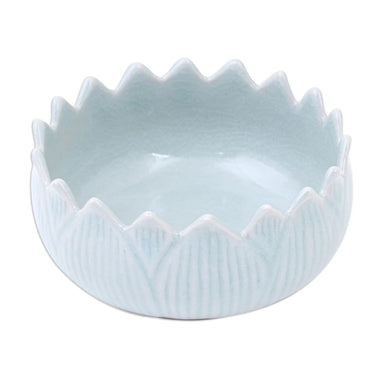 Novica Peace Lotus Celadon Ceramic Bowl - By Novica