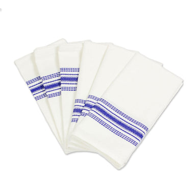 Novica Peaceful Stripes Cotton Napkins (set Of 6) - By Novica