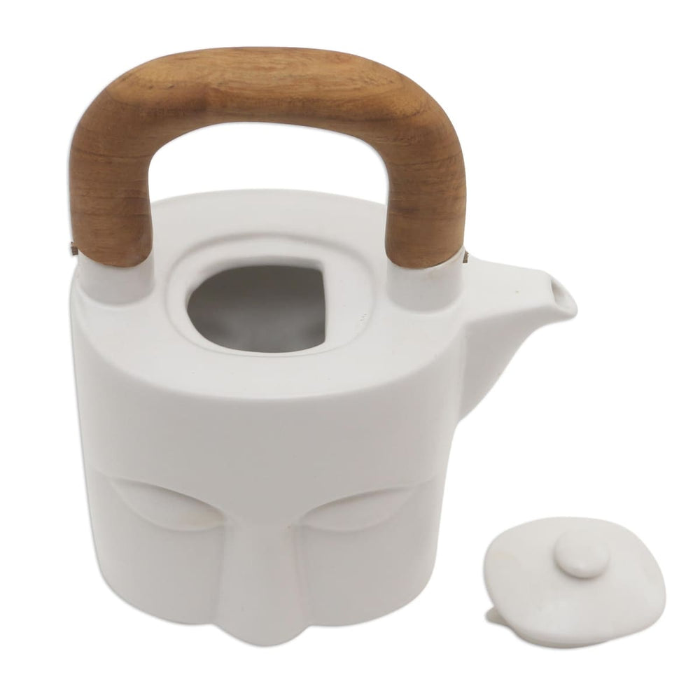 Novica Peaceful Visage Ceramic Tea Set (set For 2) - By Novica