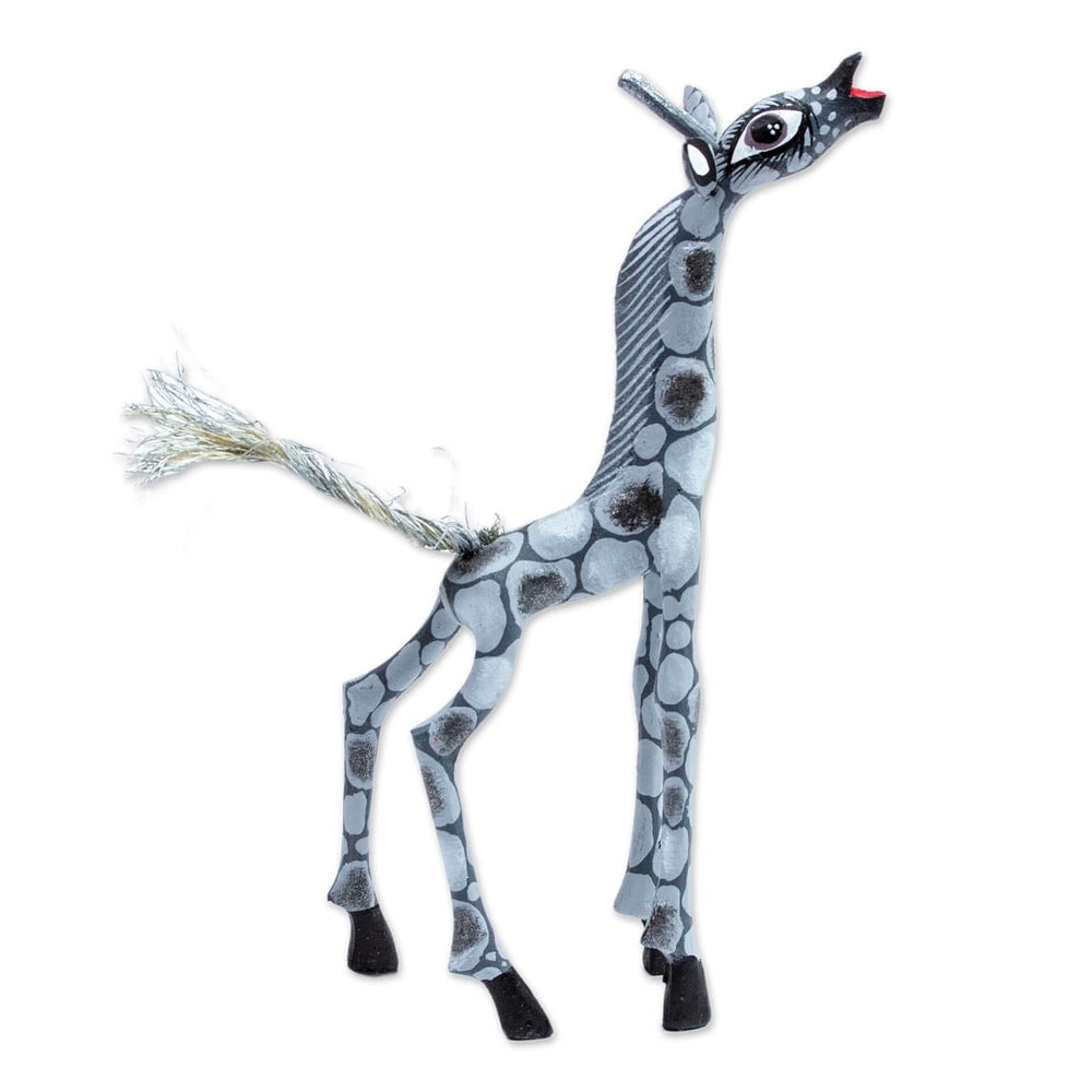 Novica Pearly Giraffe Wood Alebrije Figurine - By Novica