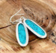 Blue Turquoise Big Oval Shaped 925 Sterling Silver Drop Dangle Earrings - By Aayesha Craft