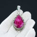 Pear Ruby Bohemian 925 Sterling Silver Handmade Pendant - By Advait Craft