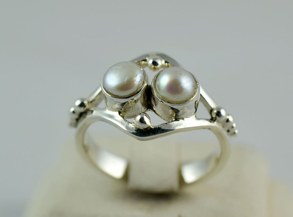 Pearl Ring ~ 925 Sterling Silver Handmade Fresh Water Solid - By Navyacraft