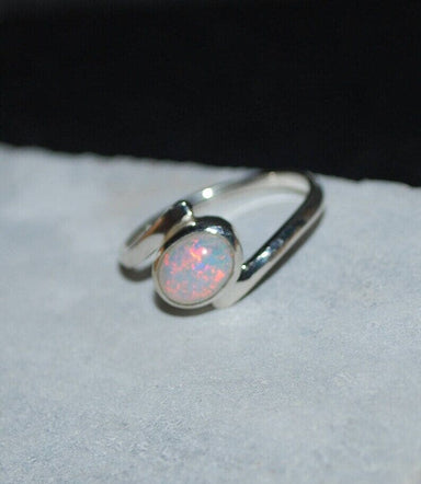 Precious Ethiopian Opal Oval Gemstone Statement Tiny 925 Sterling Silver Ring - By Aayesha Craft