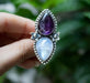 Rainbow Moonstone Amethyst 925 Sterling Silver Handmade Ring - By Advait Craft