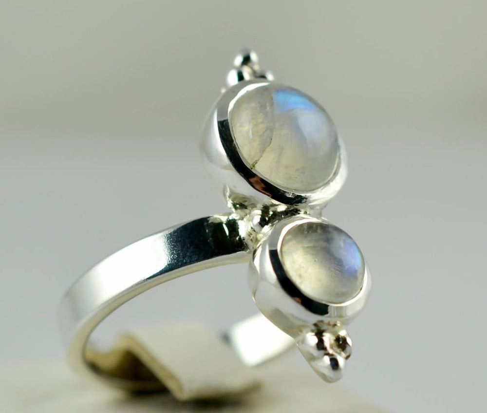 Rainbow Moonstone Ring ~ Silver 925 Sterling Ring~ Handmade Jewelry Nickel Free - By Navyacraft