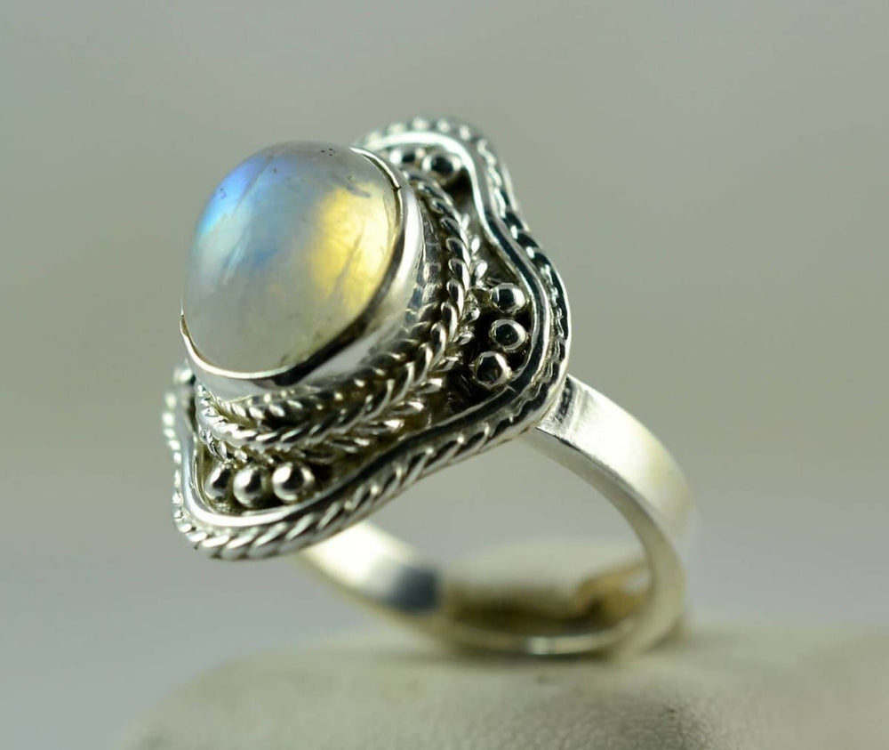 Rainbow Moonstone, Labradorite 925 Solid Sterling Silver Handmade Women  Statement Ring Size 7.5 - Walmart.com