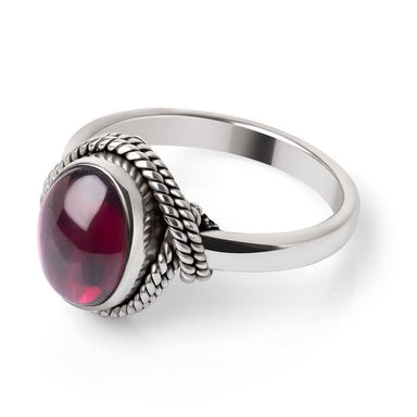 Red Garnet Gemstone 925 Sterling Silver Women’s Handmade Ring - By Advait Craft