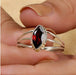 Genuine Red Garnet Marquise Healing 925 Sterling Silver Ring - By Aayesha Craft