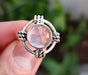 Rose Quartz 925 Solid Sterling Silver Handmade Ring For Women - By Navyacraft